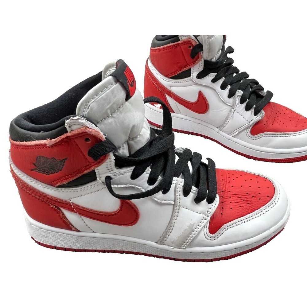 Nike Air Jordan 1 Retro High OG Heritage 4Y Shoes Red White 575441-161 Sneaker